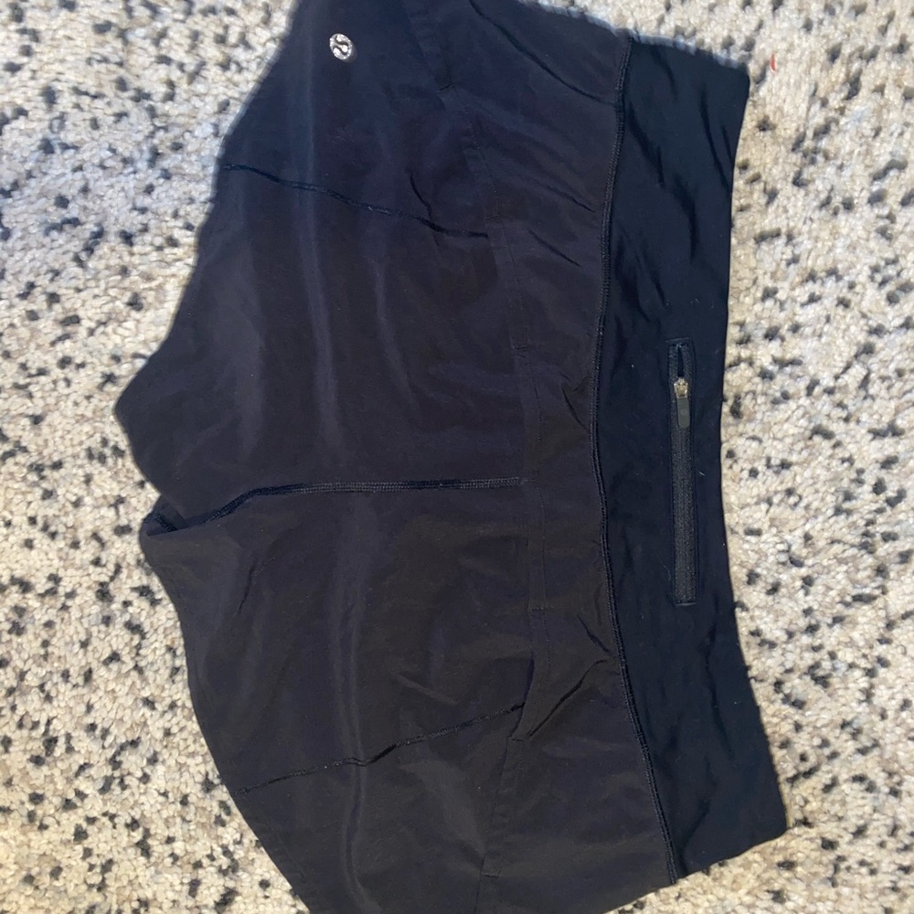 Black lulu shorts size 10 (speed up low rise)